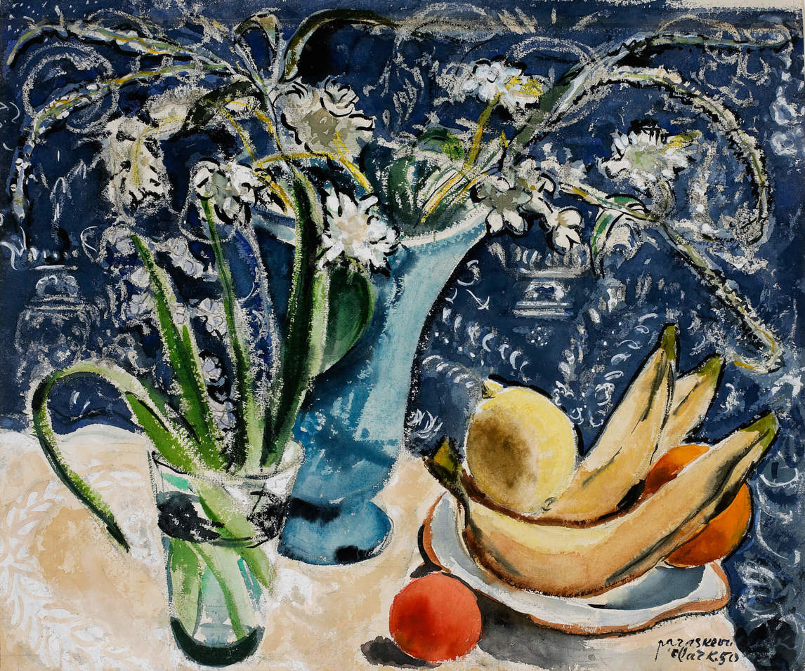 Art Canada Institute, Paraskeva Clark, Still-life: Plants and Fruit, 1950