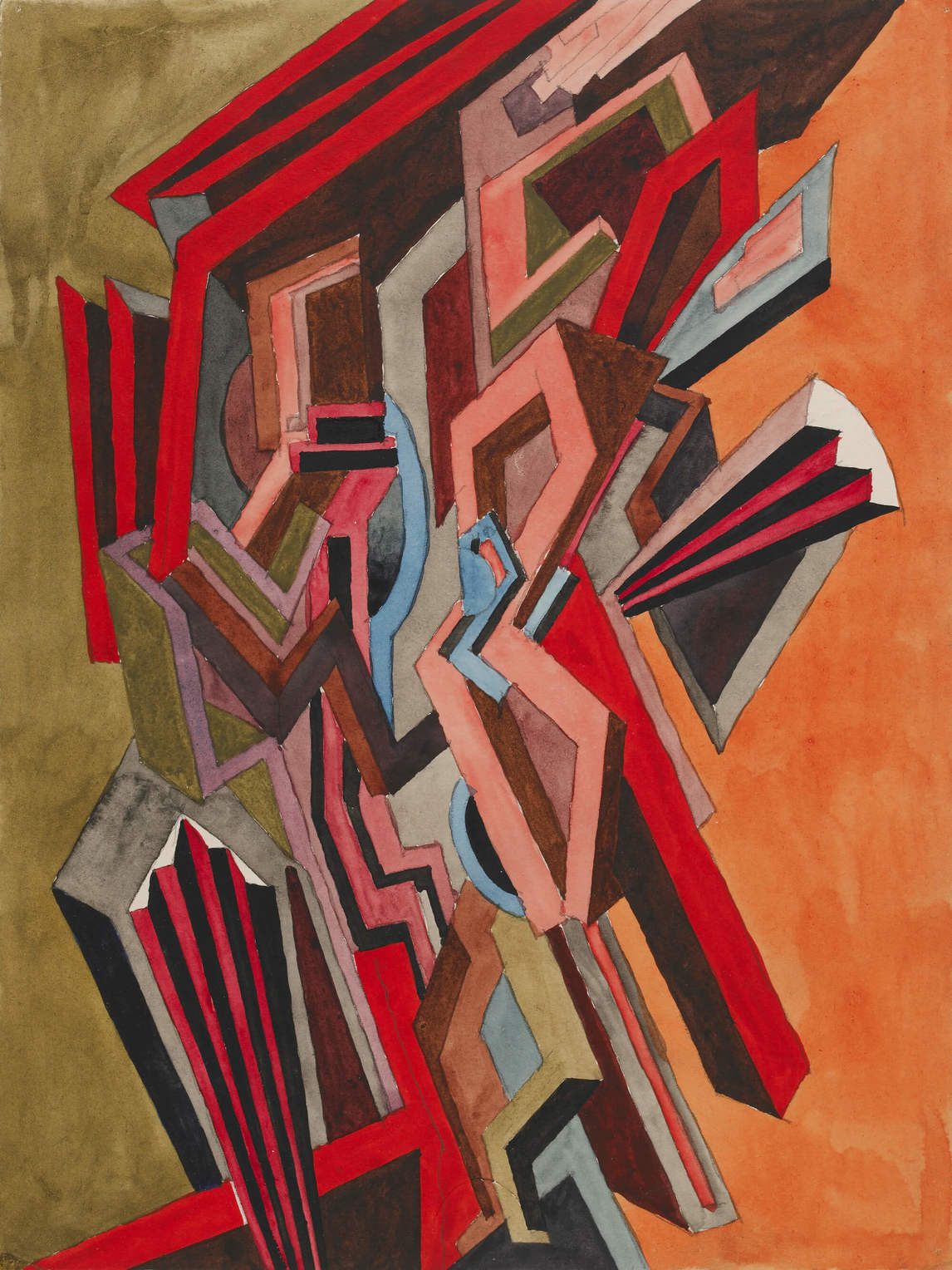 Art Canada Institute, William Roberts, Two-step II, study for the lost painting Two-step, c.1915
