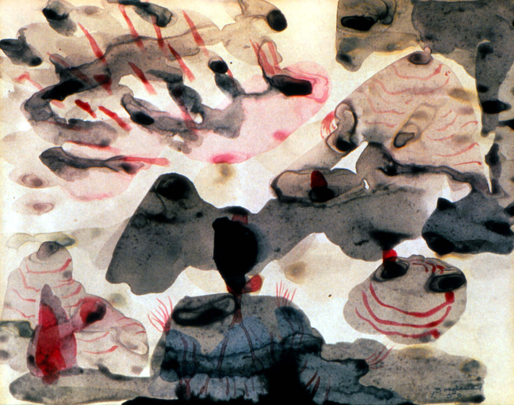 Paul-Émile Borduas???????, Le vent d’ouest apporte des chinoiseries de porcelaine, 1950