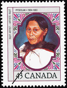 Art Canada Institute, Pitseolak featured on a postage stamp released in 1993