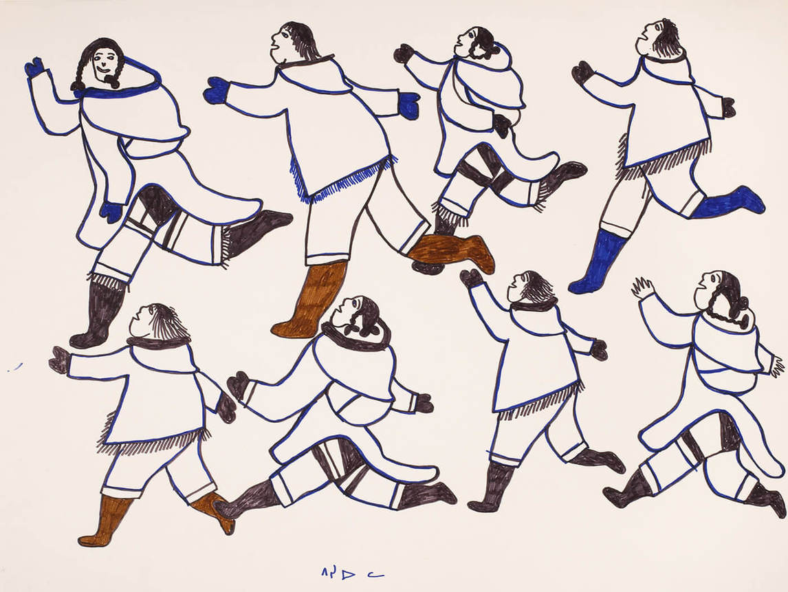Art Canada Institute, Pitseolak Ashoona, The Race, c. 1973