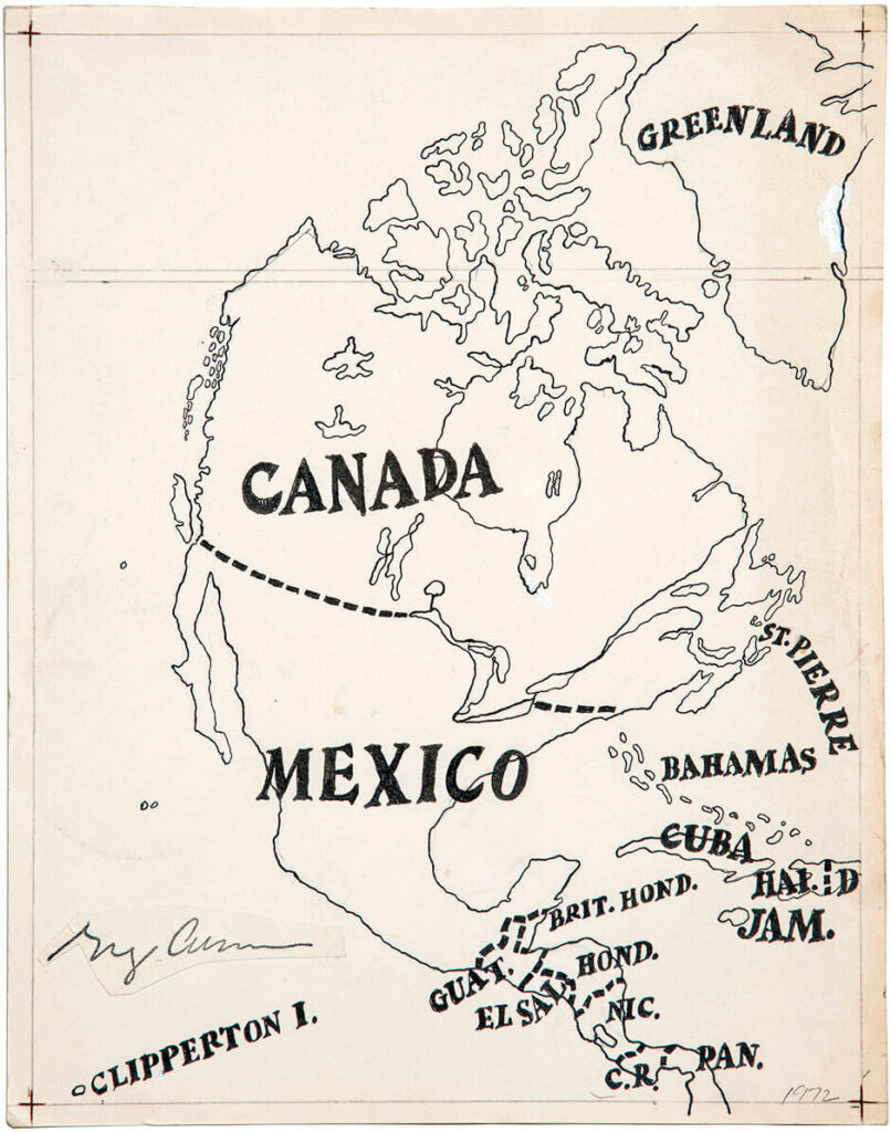 Map of North America (Carte de l’Amérique du Nord)