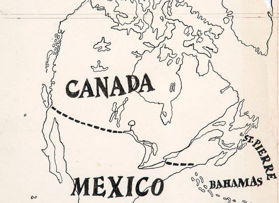 Map of North America (Carte de l’Amérique du Nord)
