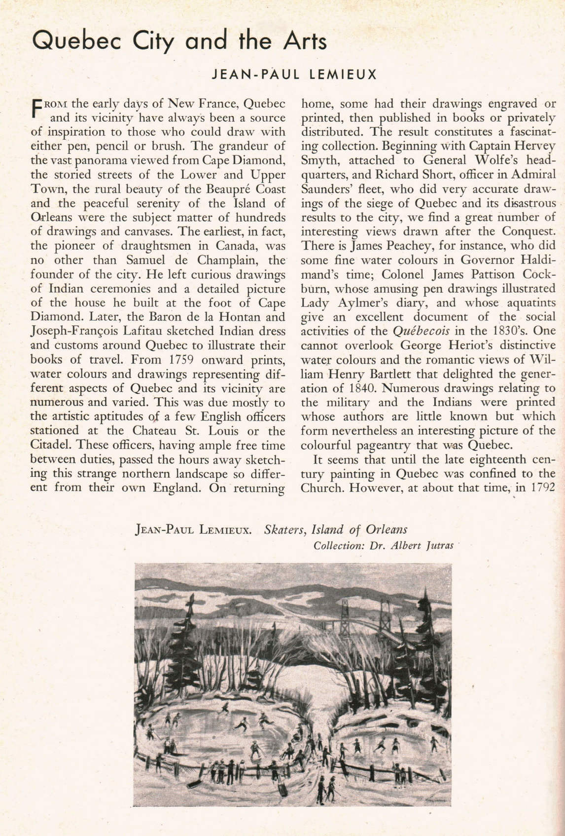 Art Canada Institute, photograph of Jean Paul Lemieux’s article “Quebec City and the Arts” from the December 1947 issue of Canadian Art magazine