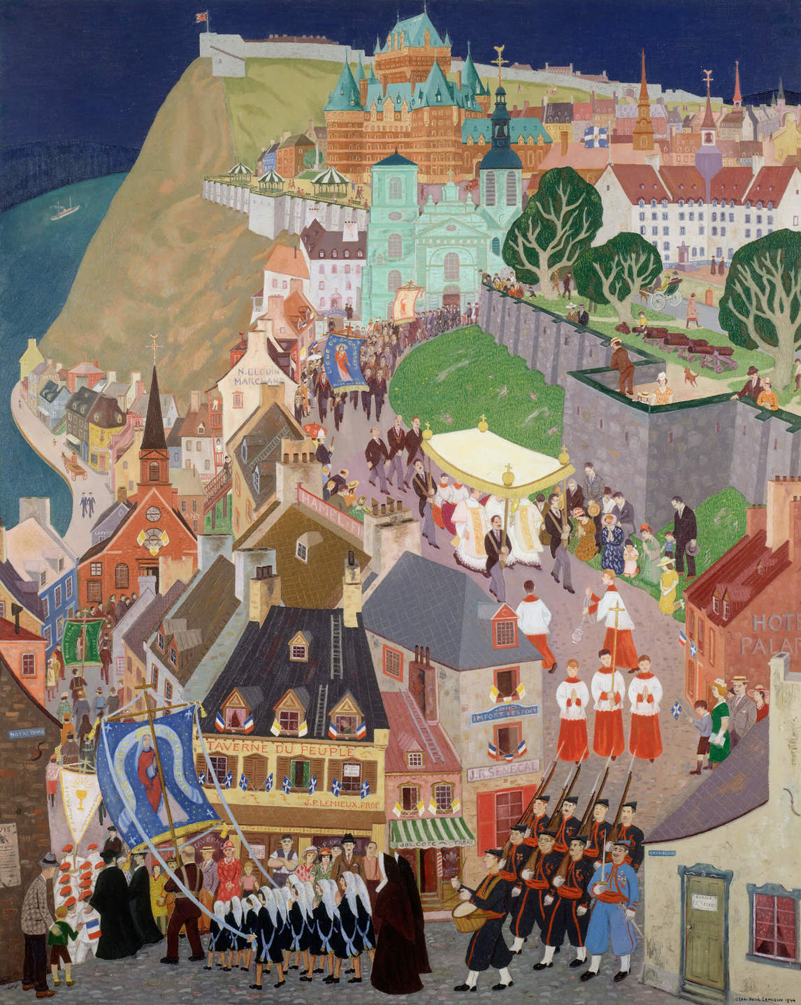 Art Canada Institute, Jean Paul Lemieux, Corpus Christi, Quebec City (La Fête-Dieu à Québec), 1944