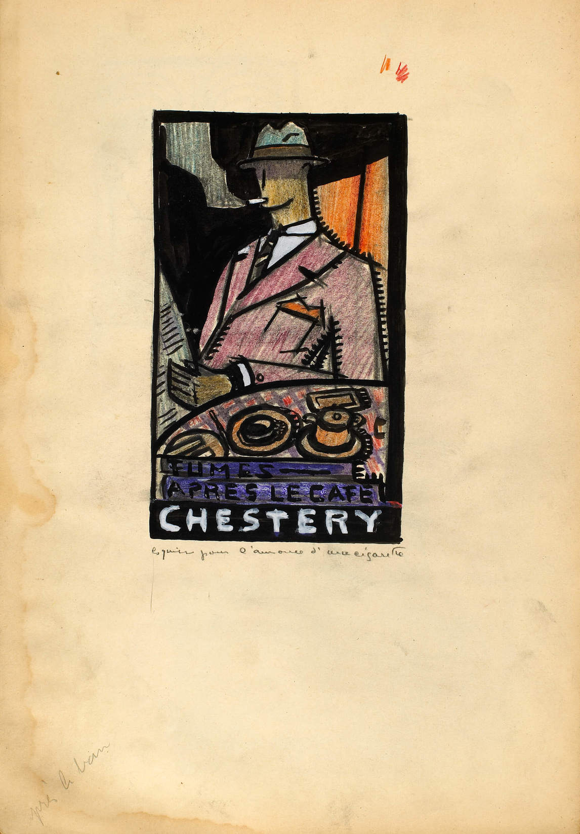 Art Canada Institute, Jean Paul Lemieux, Design for Cigarette Advertisement, c. 1929