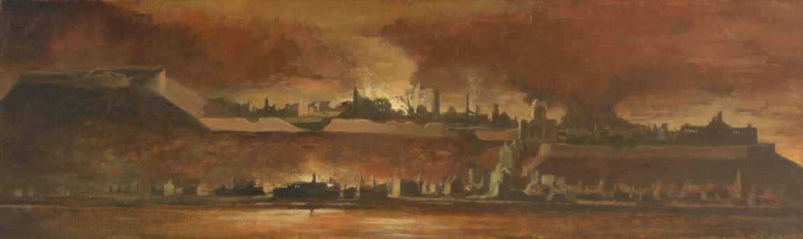 Art Canada Institute, Jean Paul Lemieux, Quebec City Is Burning (Québec brûle), 1967