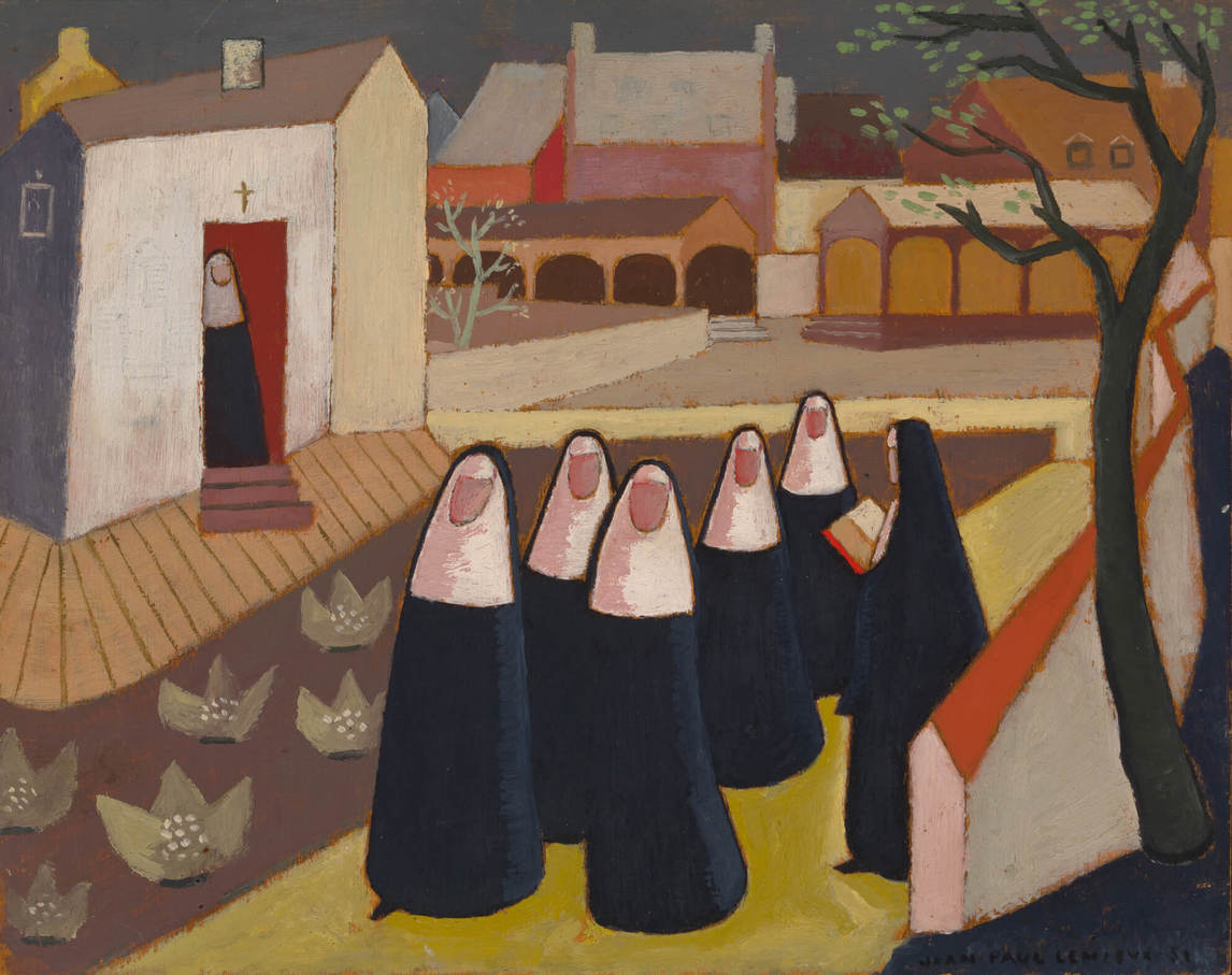 Art Canada Institute, Jean Paul Lemieux, Study for “The Ursuline Nuns” (Étude pour “Les Ursulines”), 1951