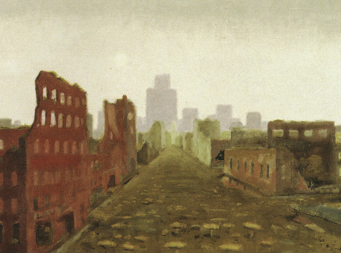 Jean Paul Lemieux, The Aftermath/La ville détruite, 1968 