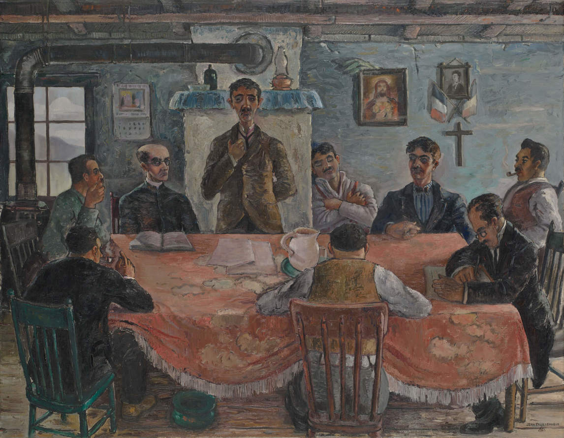 Art Canada Institute, Jean Paul Lemieux, The Village Meeting (L’assemblée), 1936