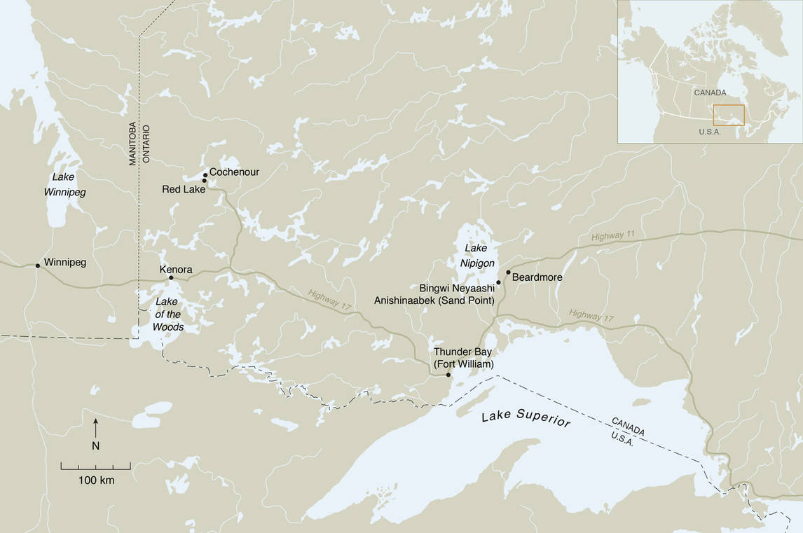 Art Canada Institute, Norval Morrisseau, Map of Northern Ontario.