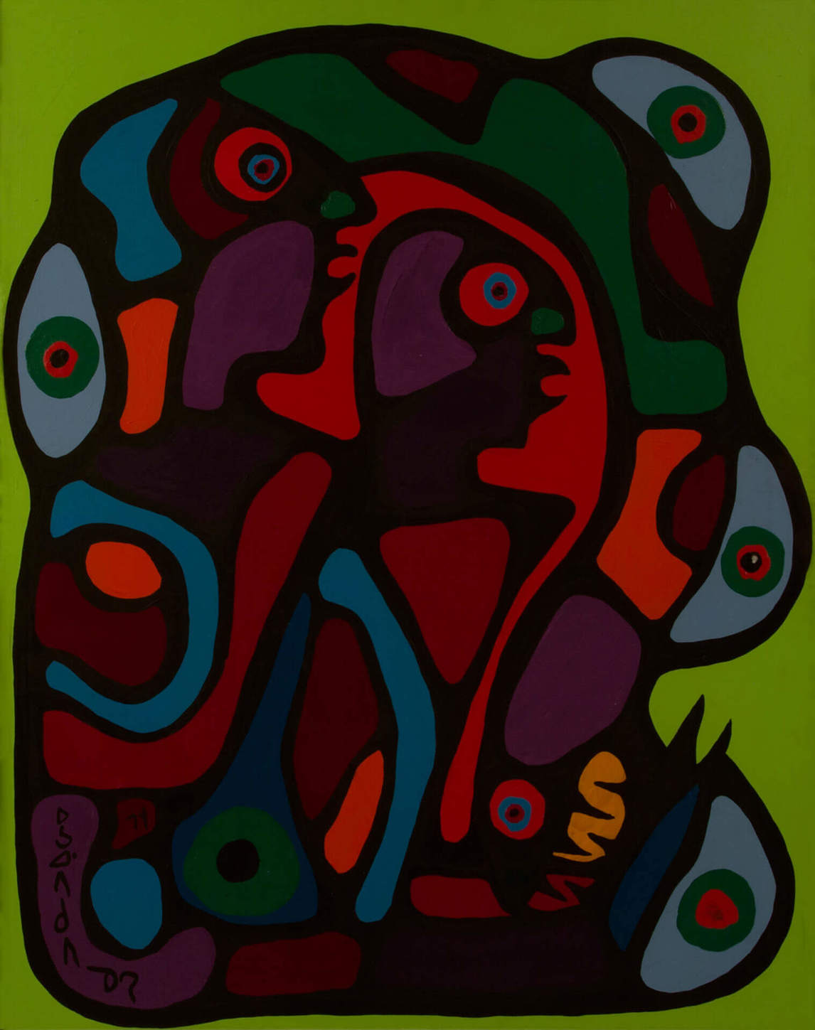 Art Canada Institute, Norval Morrisseau, Adam and Eve and the Serpent, 1974