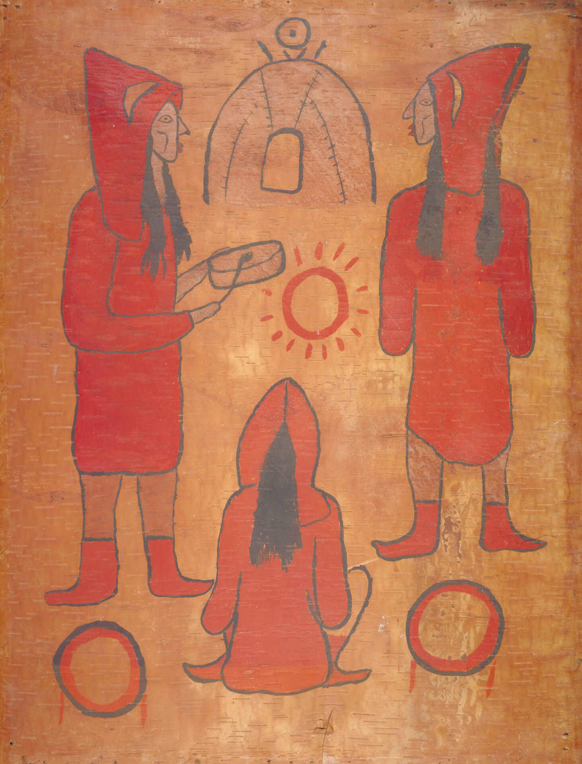 Art Canada Institute, Norval Morrisseau, Ancestors Performing the Ritual of the Shaking Tent, c. 1958–61