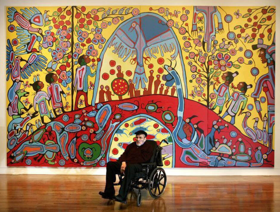 Art Canada Institute, Norval Morrisseau, Norval Morrisseau in front of Androgyny, 2006