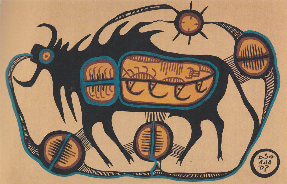 Art Canada Institute, Norval Morrisseau, Sacred Buffalo, c. 1963