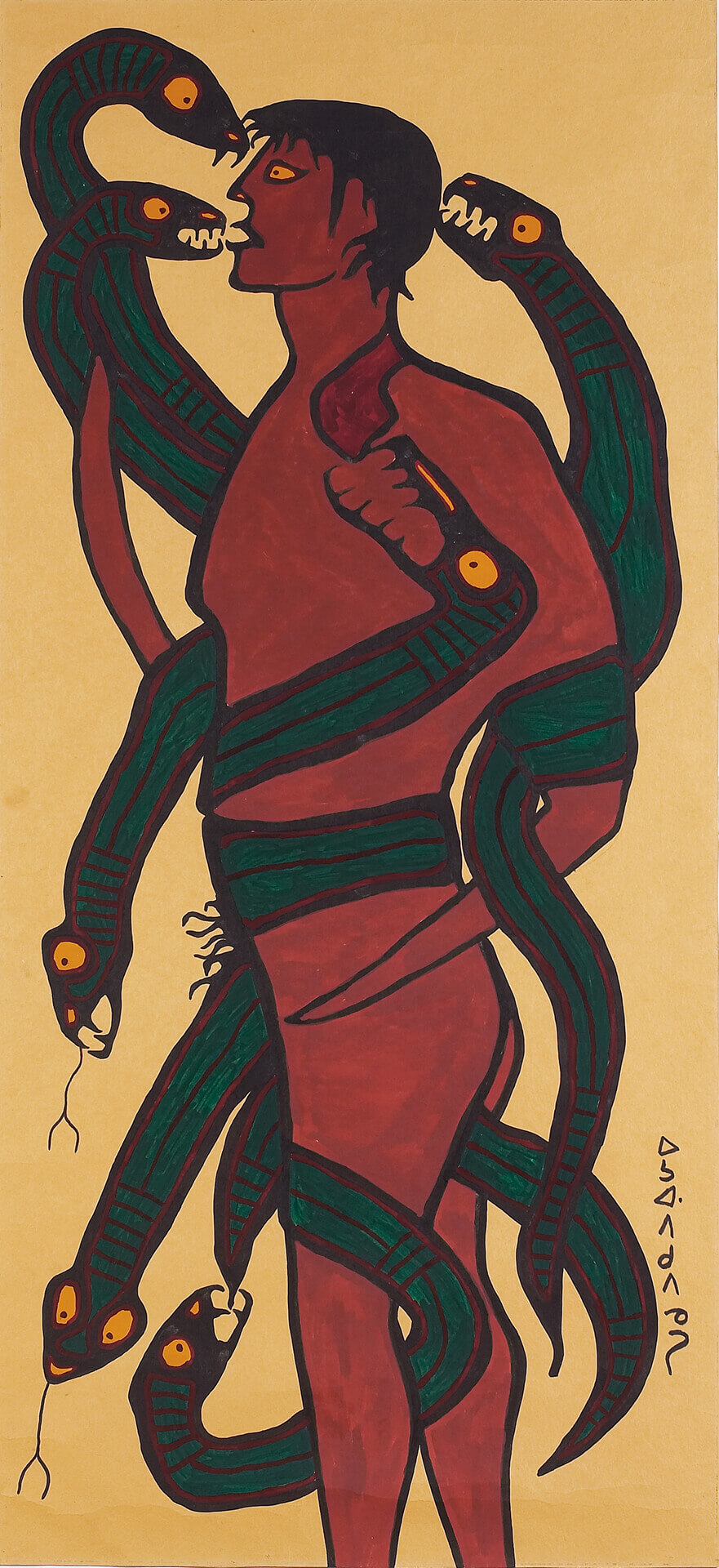 Art Canada Institute, Norval Morrisseau, Self-Portrait Devoured by Demons, 1964