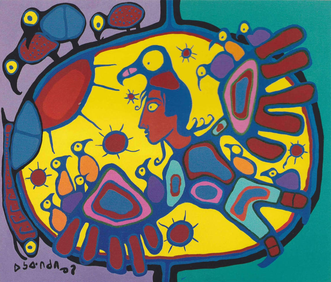 Art Canada Institute, Norval Morrisseau, Untitled (Shaman Traveller to Other Worlds for Blessings), c. 1990