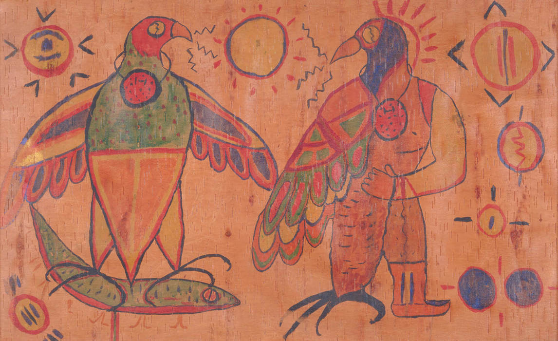 Art Canada Institute, Norval Morrisseau, Untitled (Thunderbird Transformation), c. 1958–60