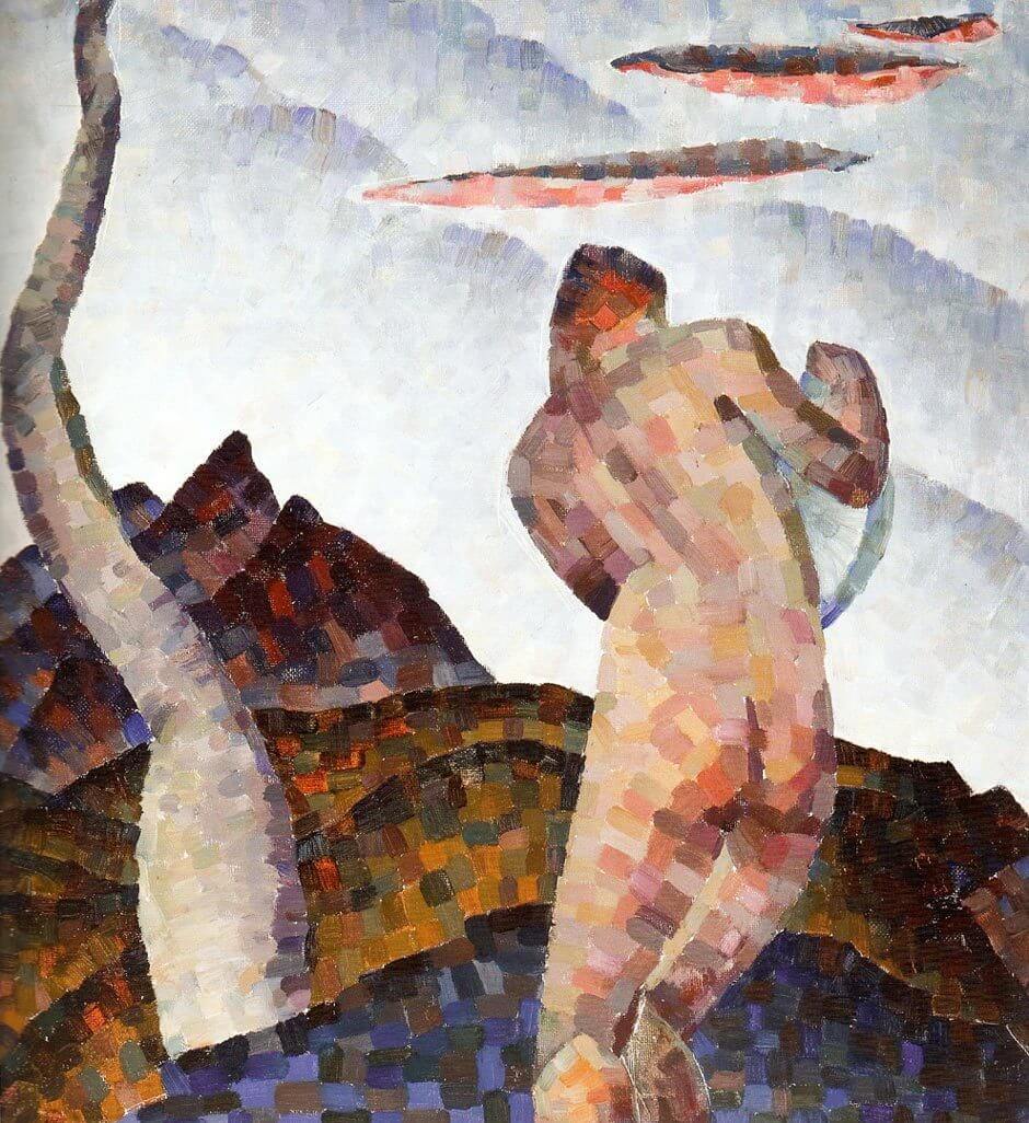 Art Canada Institute, Kathleen Munn, Untitled (Figure in a Landscape), c. 1928–30
