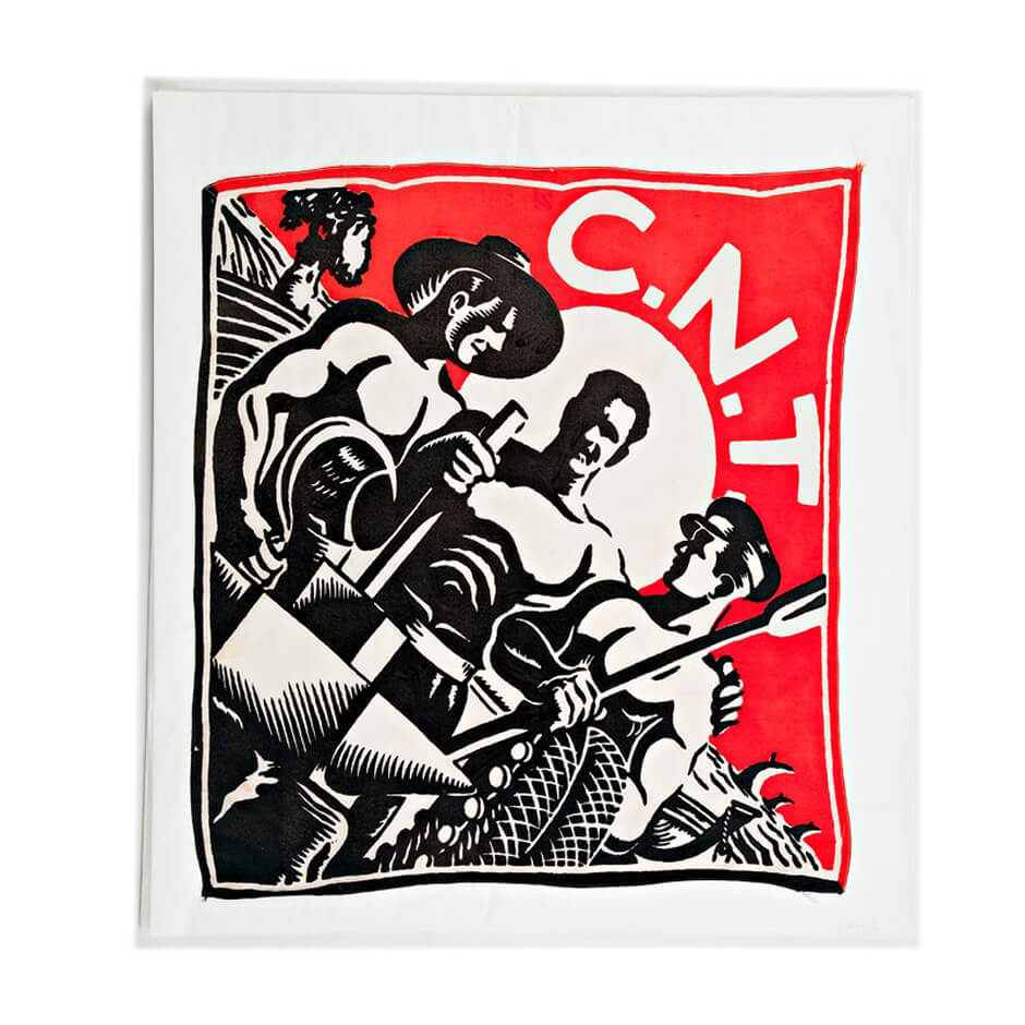 Art Canada Institute, A scarf bearing the emblem of the CNT (Confederación Nacional del Trabajo) that Dr. Norman Bethune sent Paraskeva Clark from Spain, c. 1936–37.