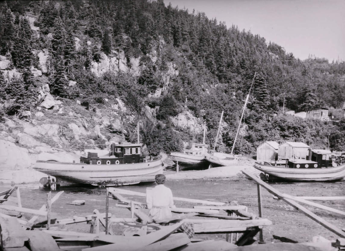 Art Canada Institute, Paraskeva Clark painting <em>Sketch for Tadoussac, Boats in Dry Doc</em>k, 1944