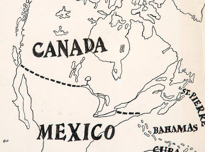 Greg Curnoe, Map of North America, 1972