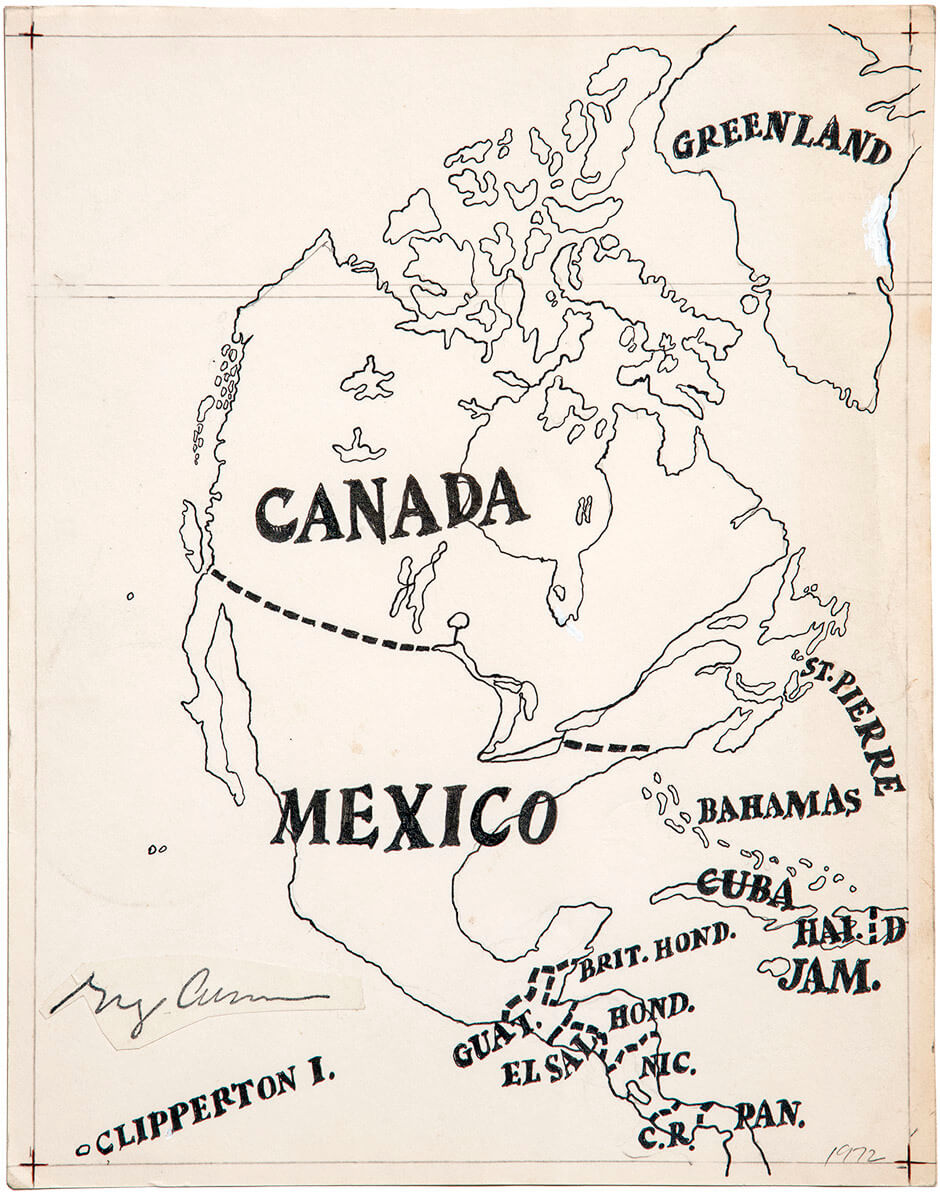 Greg Curnoe, Map of North America, 1972