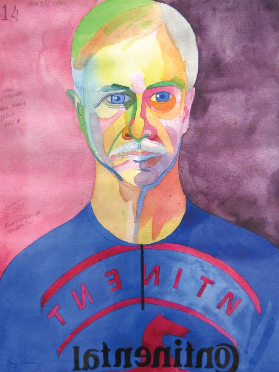 Art Canada Institute, Greg Curnoe, Self-Portrait #14 (Autoportrait #14), 3-6 août 1992