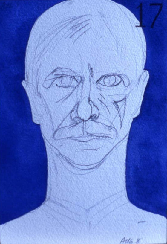 Art Canada Institute, Greg Curnoe, Self-Portrait #17 (Autoportrait #17) en cours de réalisation