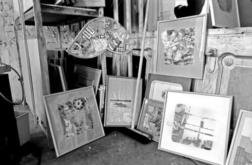 Art Canada Institute, Greg Curnoe, Greg Curnoe’s studio with Moustache #14