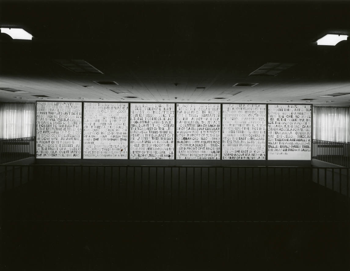 Art Canada Institute, Greg Curnoe, Installation view of Greg Curnoe, View of Victoria Hospital, First Series: #1–6, 1968–69