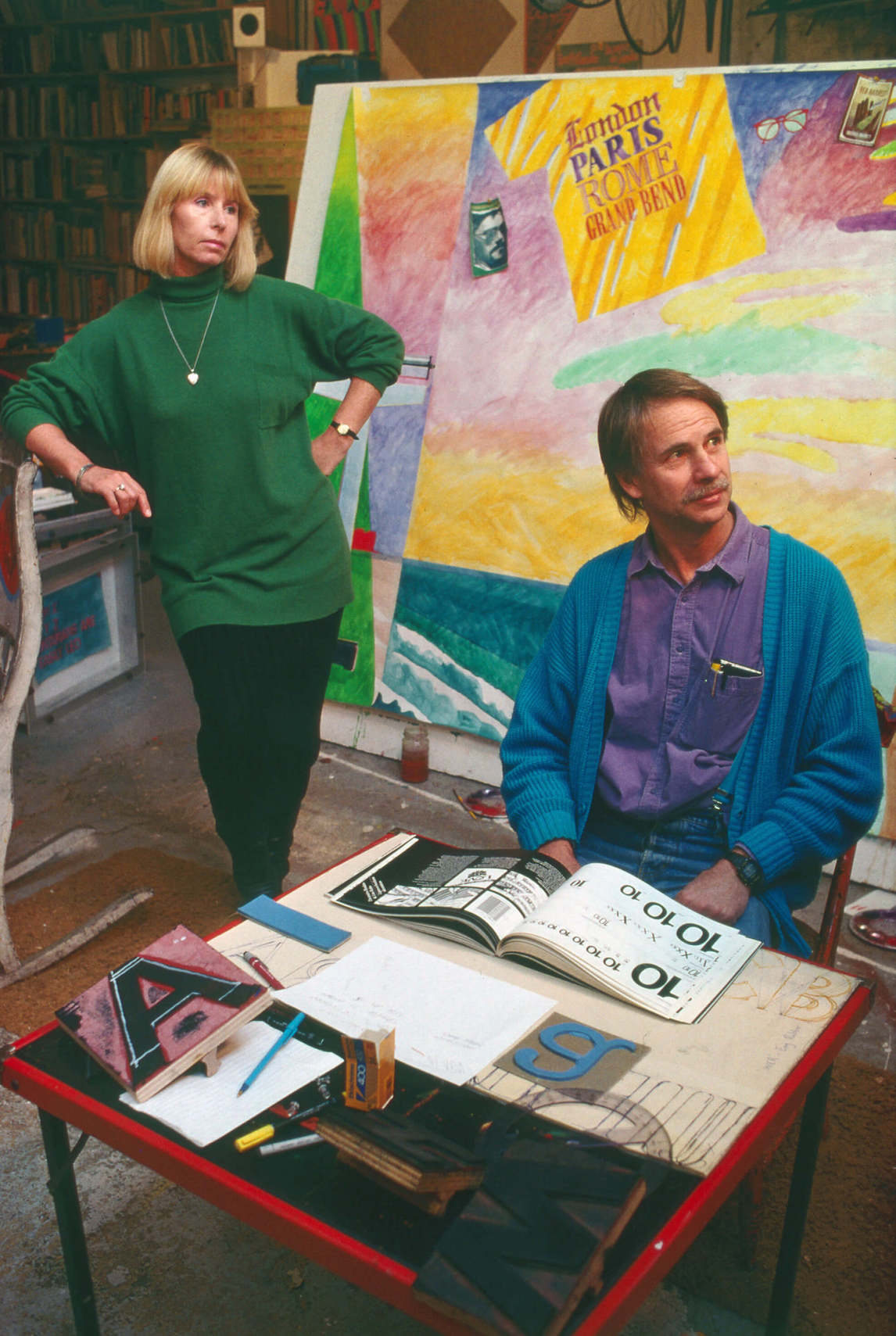 Art Canada Institute, Greg Curnoe, Sheila and Greg Curnoe in the studio, 1988