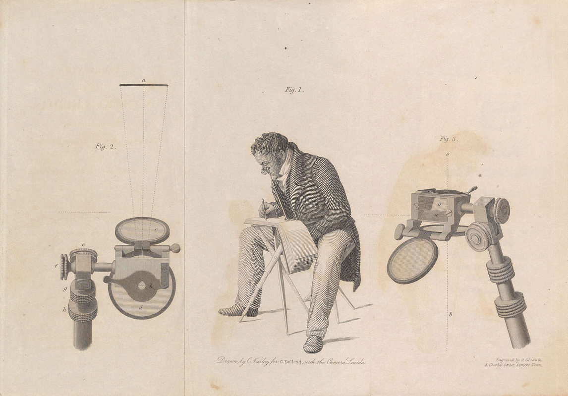 Art Canada Institute, Paul Kane, Illustration of the camera lucida, from George Dollond’s Description of the Camera Lucida: An Instrument for Drawing in True Perspective, and for Copying, Reducing, or Enlarging Other Drawings ..., 1830