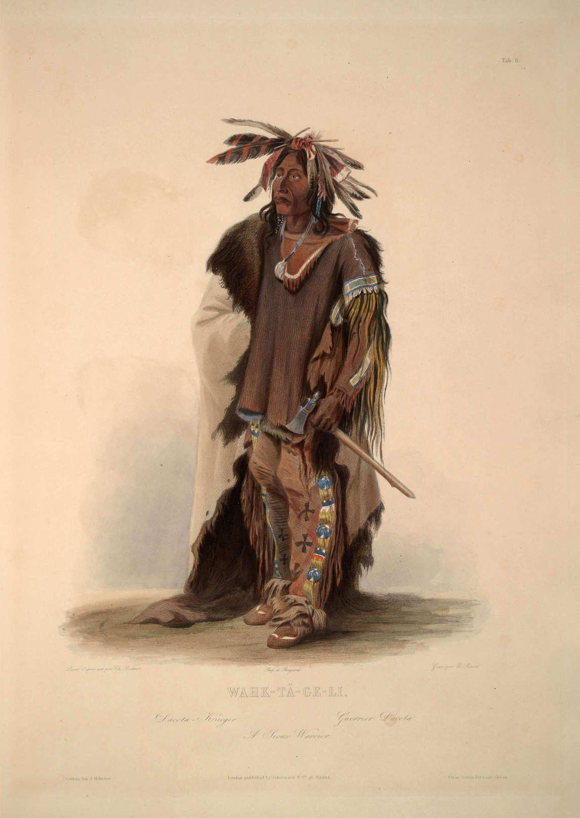Art Canada Institute, Paul Kane, Wahk-ta-Ge-Li, a Sioux Warrior, by Karl Bodmer, 1844