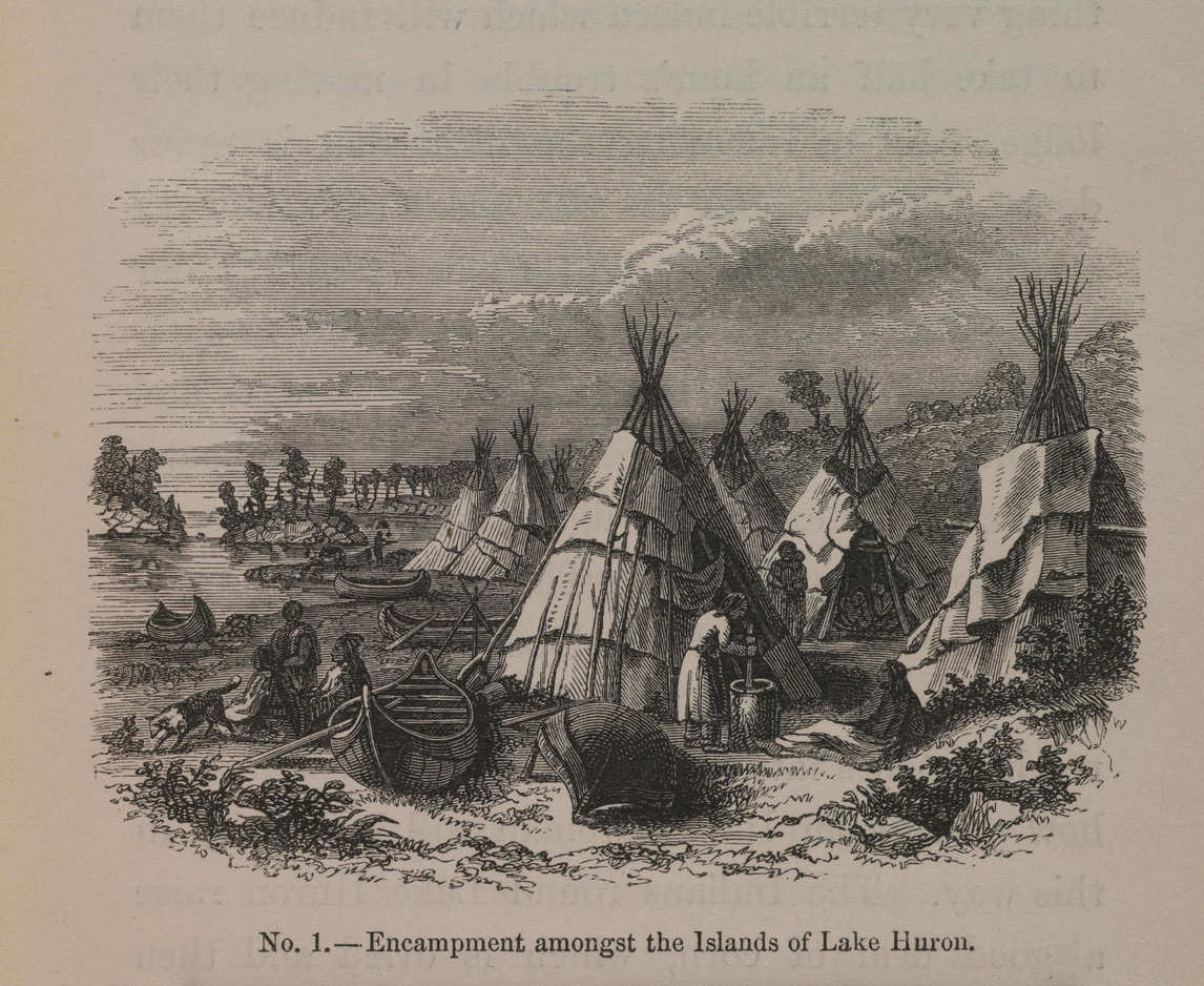 Art Canada Institute, Paul Kane, Encampment amongst the Islands of Lake Huron, 1859