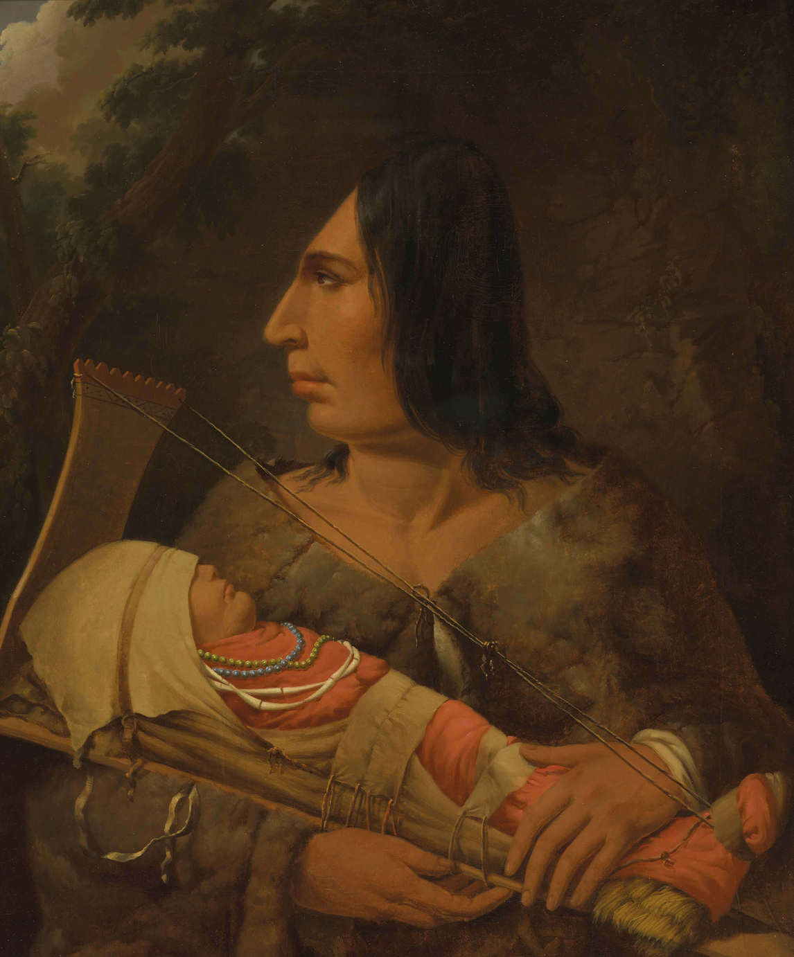 Art Canada Institute, Paul Kane, Flat Head Woman and Child, Caw-wacham, Cowlitz, c. 1849–52