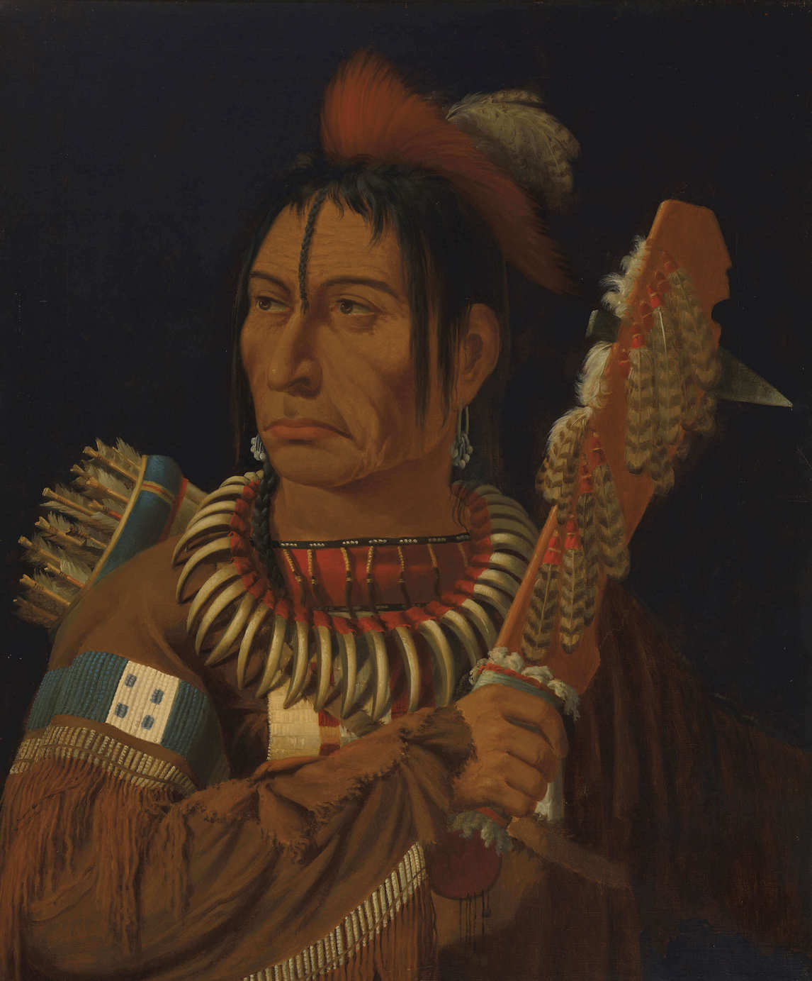 Art Canada Institute, Paul Kane, Head Chief of the Assiniboines (Portrait of Mah-min), Assiniboine, c. 1849–56