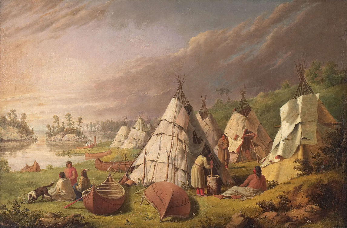 Art Canada Institute, Paul Kane, Indian Encampment on Lake Huron, c. 1845