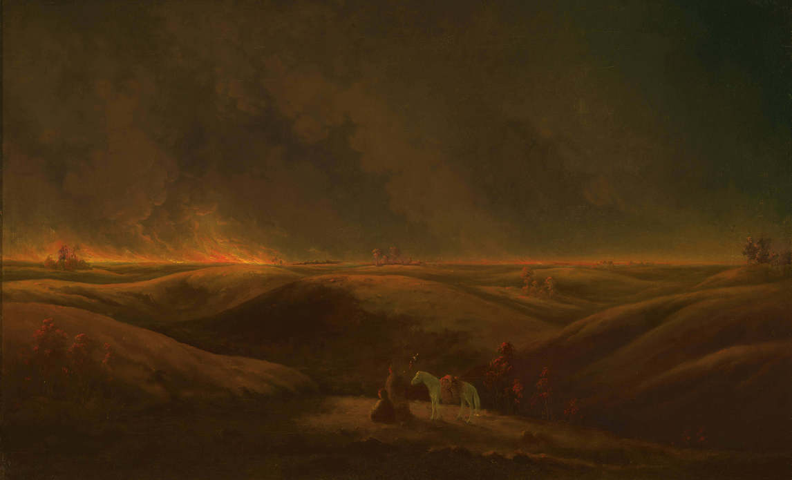 Art Canada Institute, Paul Kane, A Prairie on Fire, c. 1849–56