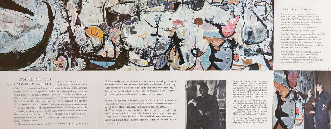 Art Canada Institute, Brochure for Harold Town’s mural at the Ontario Hydro Generating Station on the St. Lawrence Seaway