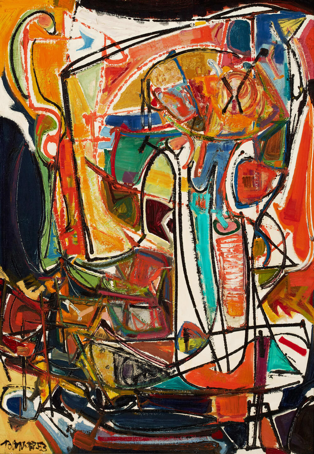 Art Canada Institute, Harold Town, Day Neon, 1953, oil on Masonite, 91.1 x 63.5 cm, Robert McLaughlin Gallery, Oshawa