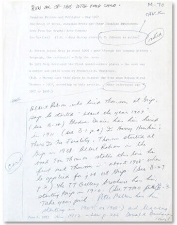 Art Canada Institute, Manuscript page for Tom Thomson: The Silence and the Storm