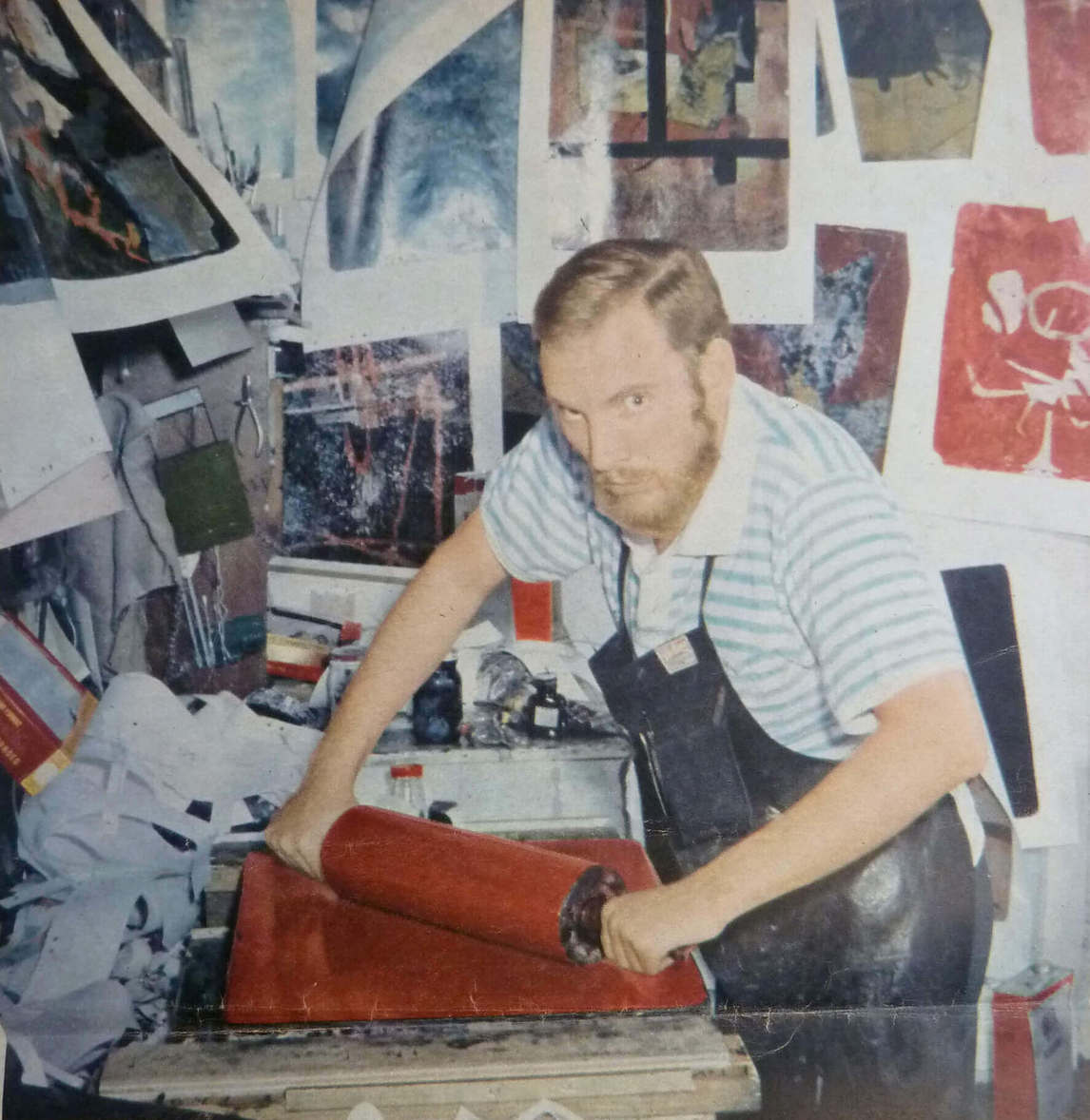 Art Canada Institute, Harold Town in his print workshop in 1957