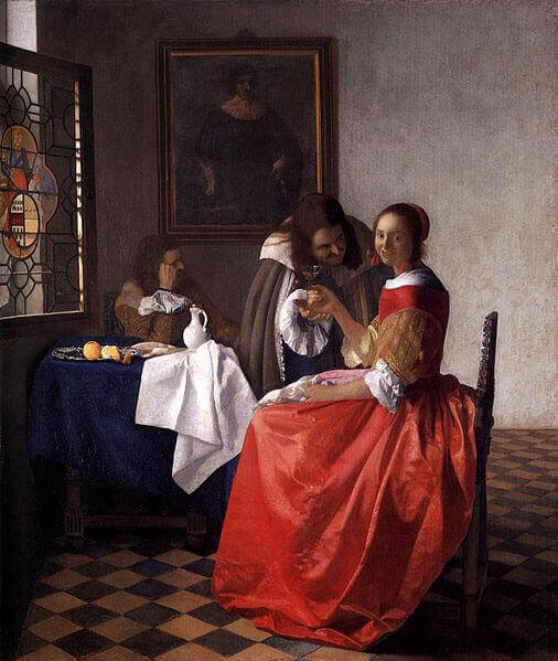 Art Canada Institute, A Lady and Two Gentlemen, c. 1659, by Johannes Vermeer