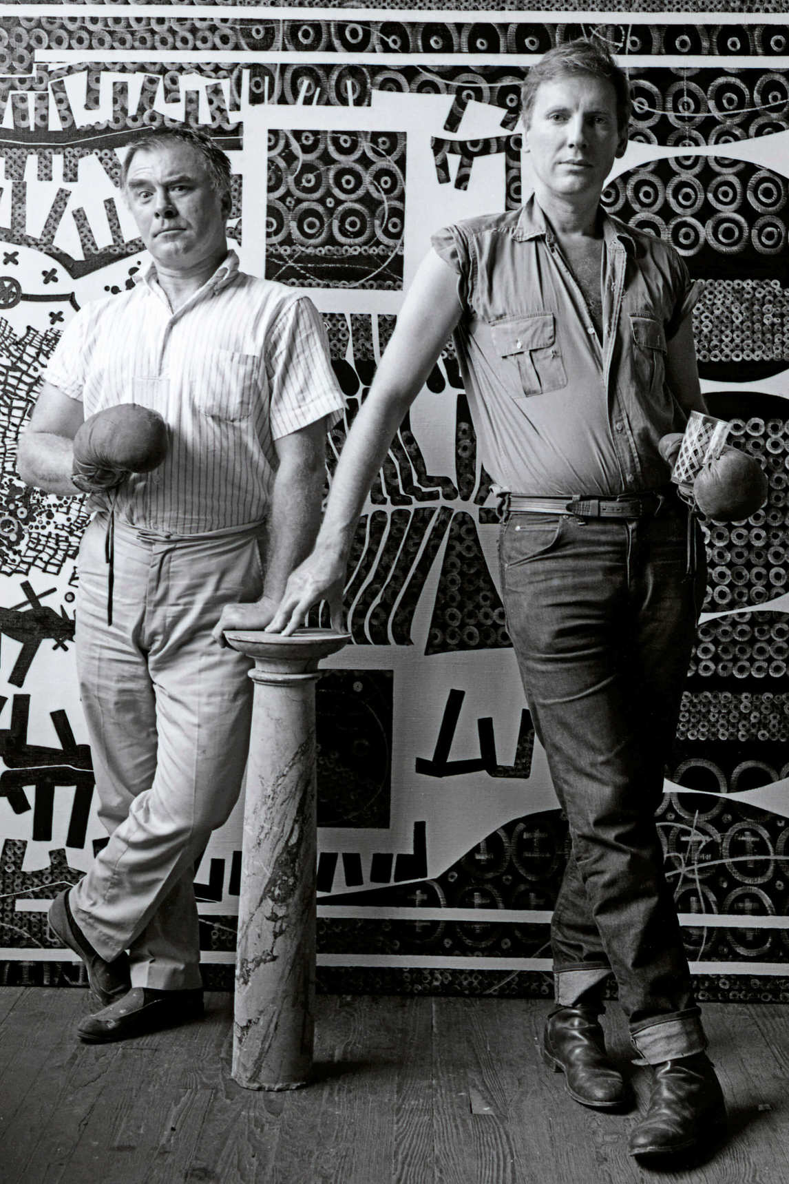 Art Canada Institute, Harold Town and Walter Yarwood in front of In Memory of Pearl McCarthy, 1964