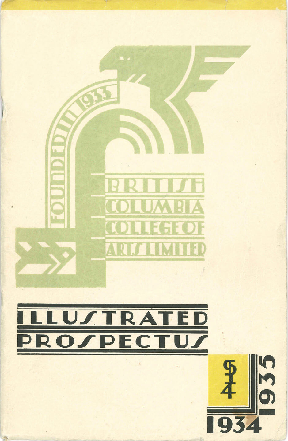 Art Canada Institute, Jock Macdonald, Cover of the British Columbia College of Arts Limited's Illustrated Prospectus for 1934–35