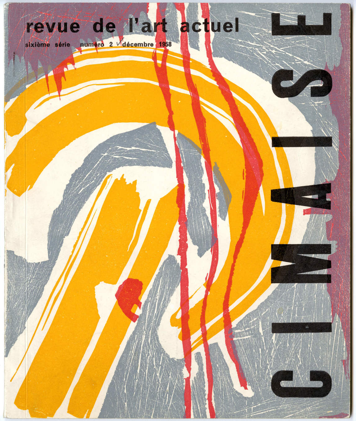 Art Canada Institute, cover of the December 1958 issue of the Parisian art journal Cimaise
