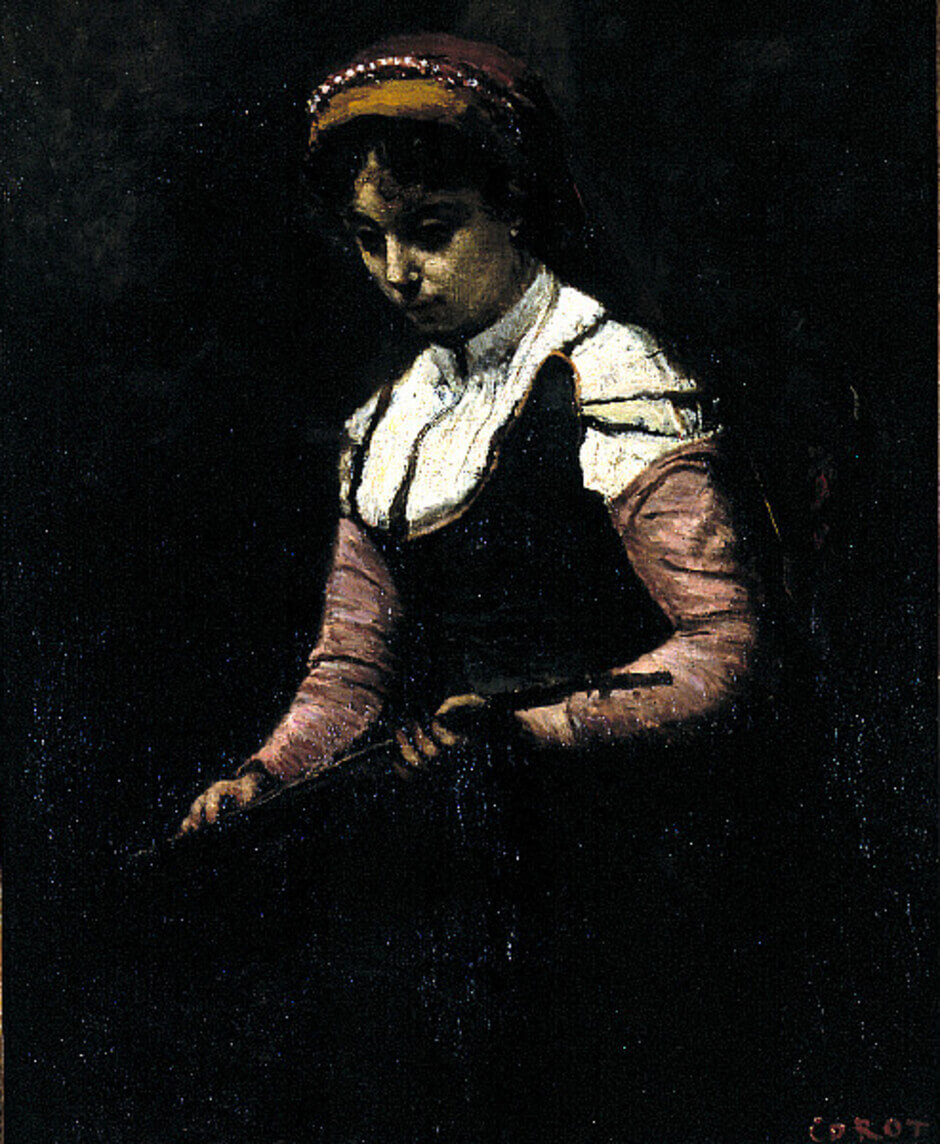 Art Canada Institute, Jean-Baptiste-Camille Corot, Girl with Mandolin, 1860–65