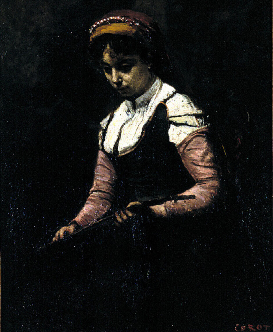 Art Canada Institute, Jean-Baptiste-Camille Corot, Girl with Mandolin, 1860–65