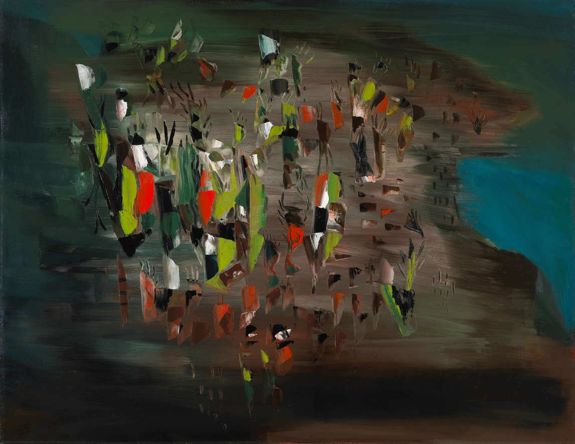 Art Canada Institute, Paul-Émile Borduas, Leeward of the Island or 1.47 (Sous le vent de l’île ou 1.47), 1947